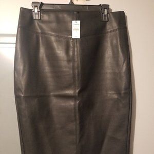 NWT EXPRESS FAUX LEATHER PENCIL BLACK SKIRT SIZE 10